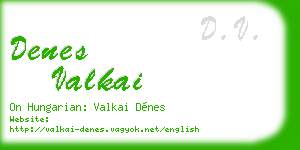 denes valkai business card